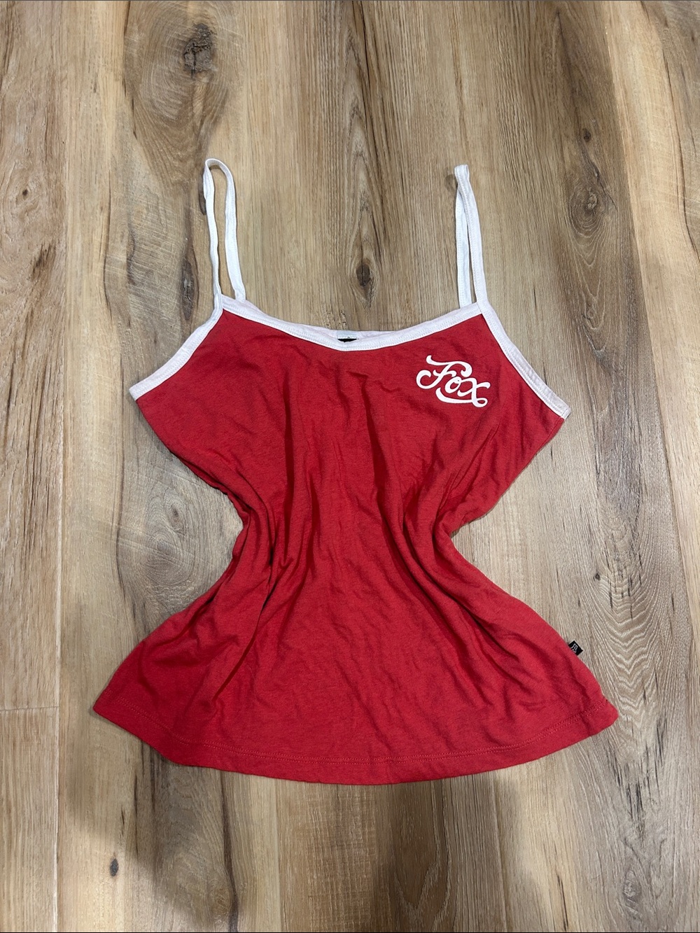 Fox Red Camisole with White Trim and Script Logo